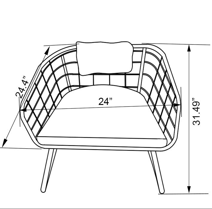 Kort & Co. Ibiza Outdoor Patio Chairs, Set of 4 - Hand-Woven Resin Wicker, UV & Weather Resistant - Dark Grey/Natural/Green