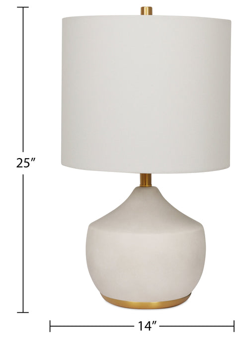 Kort & Co. 25\" Iris Cream and Gold Ceramic Table Lamp