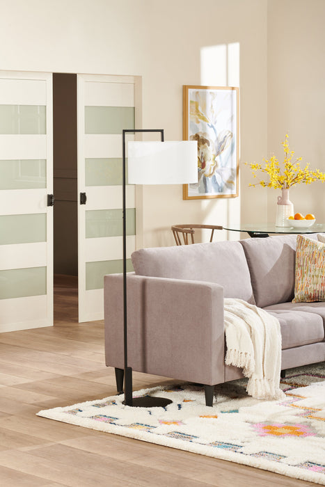 Kort & Co. Jax Matte Black and Gold 2-Piece Set - with Table and Floor Lamp and USB Charging