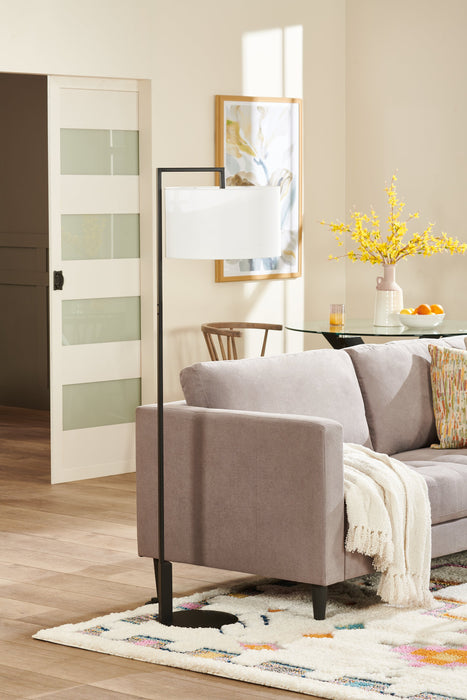 Kort & Co. Jax Matte Black and Gold 2-Piece Set - with Table and Floor Lamp and USB Charging