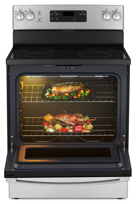 GE 5 Cu. Ft. Electric Range with Dual Bake Element and Certified Sabbath Mode - Stainless Steel - JCBS630SVSS