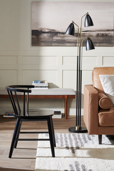 Jetty 62\" Black and Gold 3-Light Floor Lamp