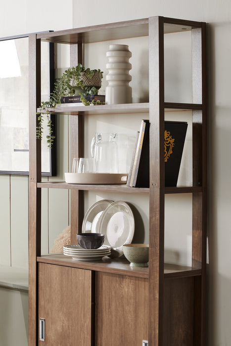 Jude 36\" 3-Shelf Bookcase with Cabinet- Hazelnut