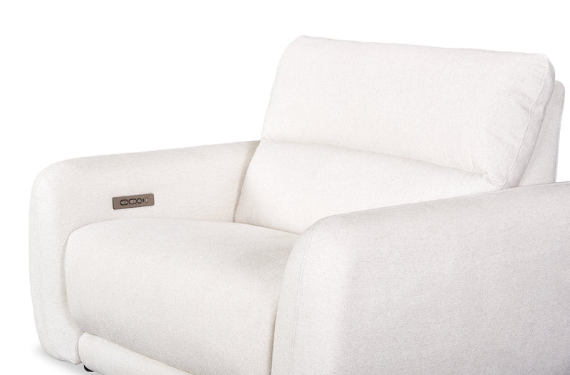 Cindy Crawford Home Kailyn 54\" Fabric Power Reclining Chair with Power Headrest - Beige 