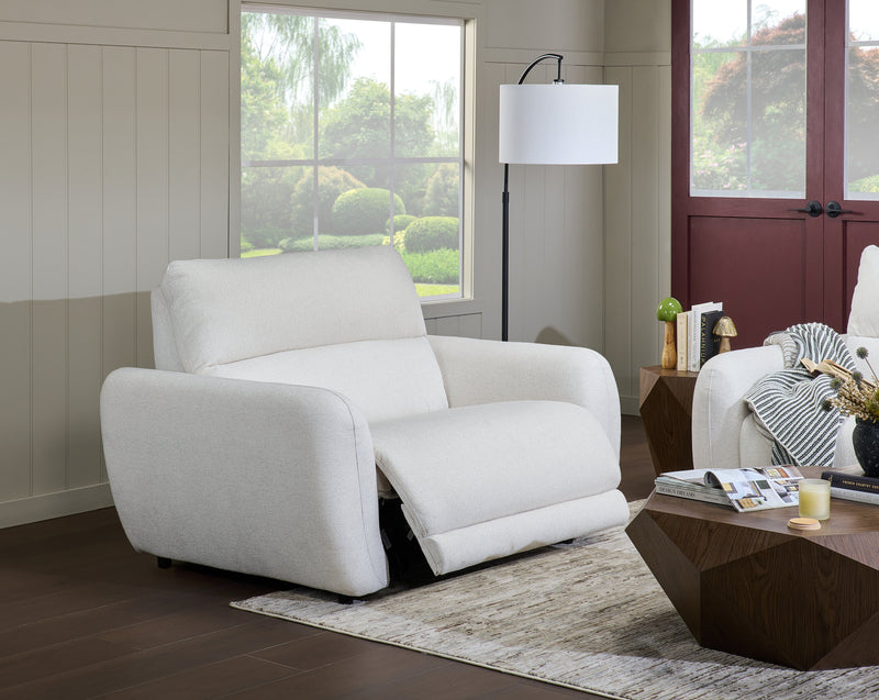 Cindy Crawford Home Kailyn 54\" Fabric Power Reclining Chair with Power Headrest - Beige 