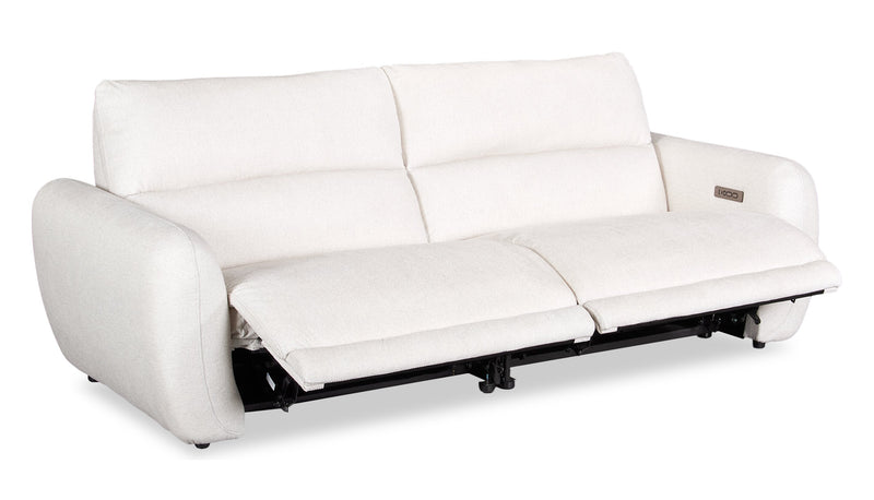 Cindy Crawford Home Kailyn 92\" Fabric Power Reclining Sofa with Power Headrests - Beige 