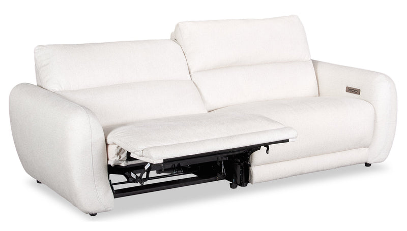 Cindy Crawford Home Kailyn 92\" Fabric Power Reclining Sofa with Power Headrests - Beige 