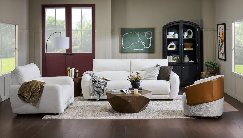 Cindy Crawford Home Kailyn 92\" Fabric Power Reclining Sofa with Power Headrests - Beige 