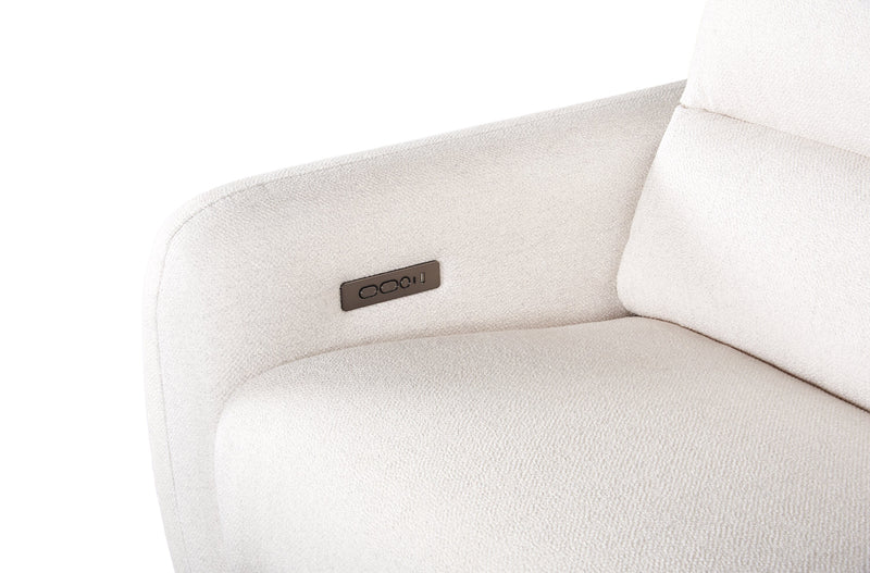 Cindy Crawford Home Kailyn 92\" Fabric Power Reclining Sofa with Power Headrests - Beige 