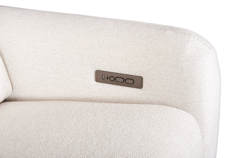 Cindy Crawford Home Kailyn 92\" Fabric Power Reclining Sofa with Power Headrests - Beige 