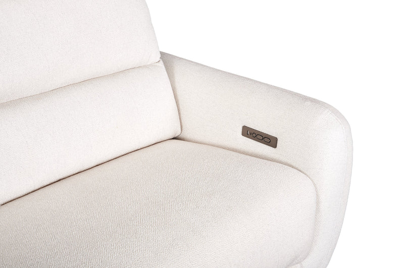 Cindy Crawford Home Kailyn 92\" Fabric Power Reclining Sofa with Power Headrests - Beige 