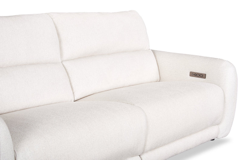 Cindy Crawford Home Kailyn 92\" Fabric Power Reclining Sofa with Power Headrests - Beige 