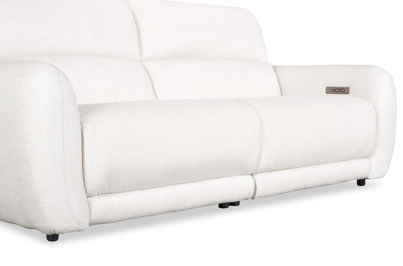 Cindy Crawford Home Kailyn 92\" Fabric Power Reclining Sofa with Power Headrests - Beige 