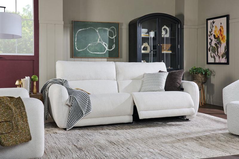 Cindy Crawford Home Kailyn 92\" Fabric Power Reclining Sofa with Power Headrests - Beige 