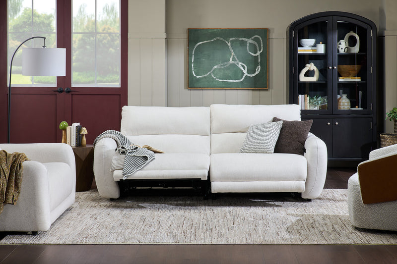 Cindy Crawford Home Kailyn 92\" Fabric Power Reclining Sofa with Power Headrests - Beige 