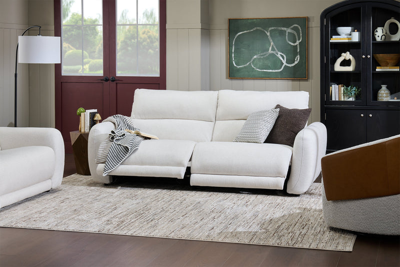 Cindy Crawford Home Kailyn 92\" Fabric Power Reclining Sofa with Power Headrests - Beige 