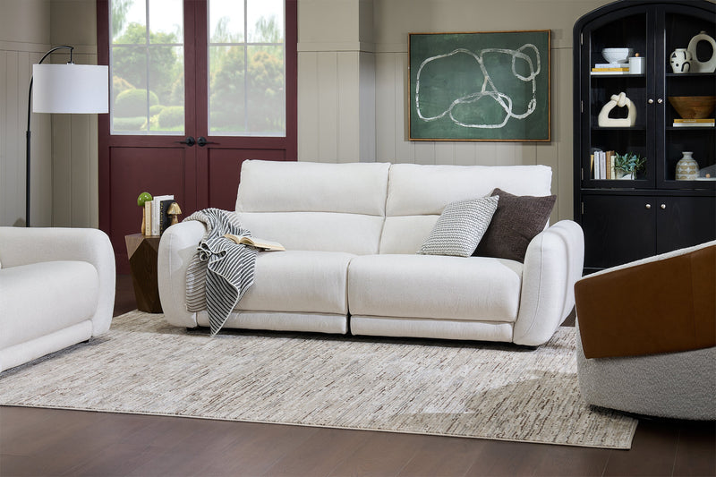 Cindy Crawford Home Kailyn 92\" Fabric Power Reclining Sofa with Power Headrests - Beige 