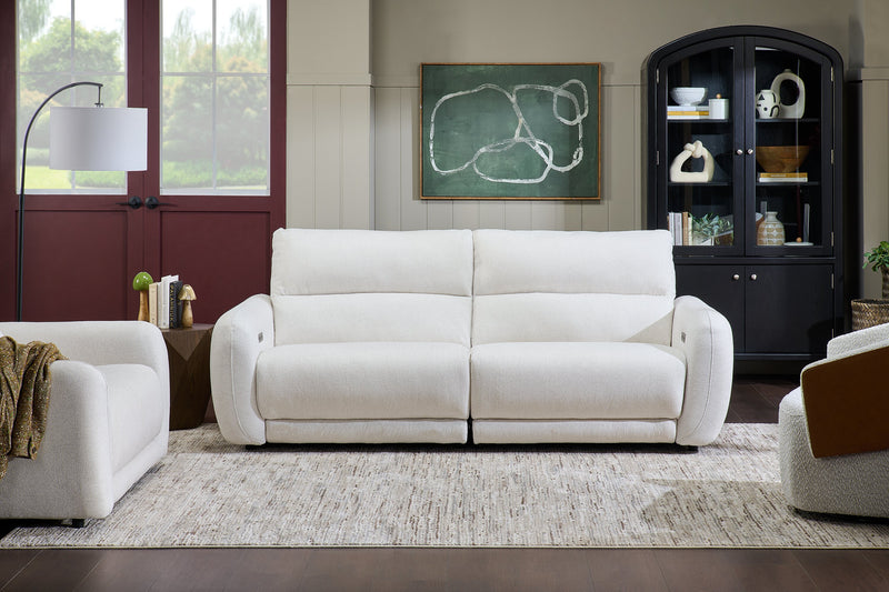 Cindy Crawford Home Kailyn 92\" Fabric Power Reclining Sofa with Power Headrests - Beige 