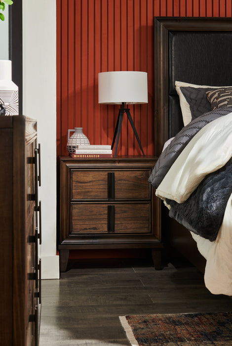 Kane Bedside 2-Drawer Nightstand, 26.3\"W x 28.6\"H - Brown