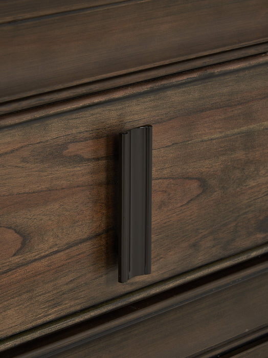 Kane Platform Storage Bed with Headboard & Frame, Vegan Leather, Brown - Queen Size