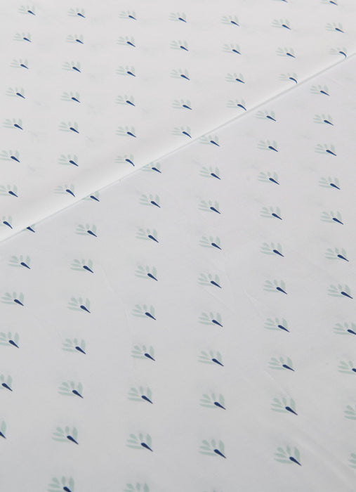 Kort & Co. Flower 4-Piece King Sheet Set - Blue and White