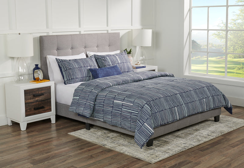 Kort & Co. Lines 4-Piece King Comforter Set - Blue