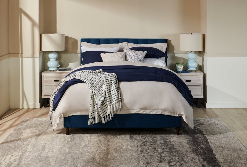 Kort & Co. Mark 4-Piece Queen Sheet Set - Blue and White