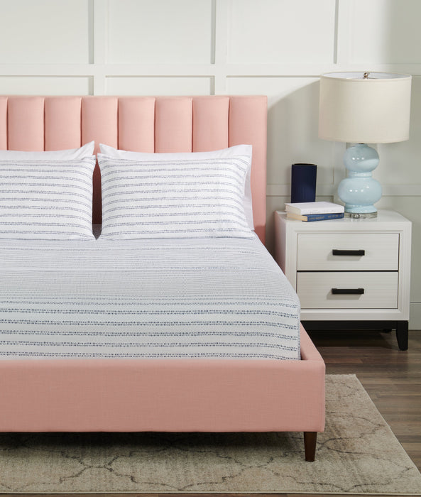 Kort & Co. Stripe 4-Piece Queen Sheet Set - Blue and White