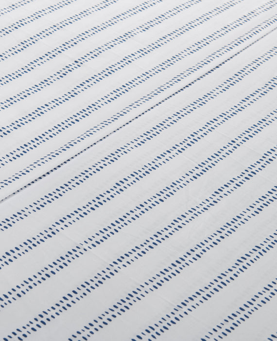 Kort & Co. Stripe 4-Piece Queen Sheet Set - Blue and White