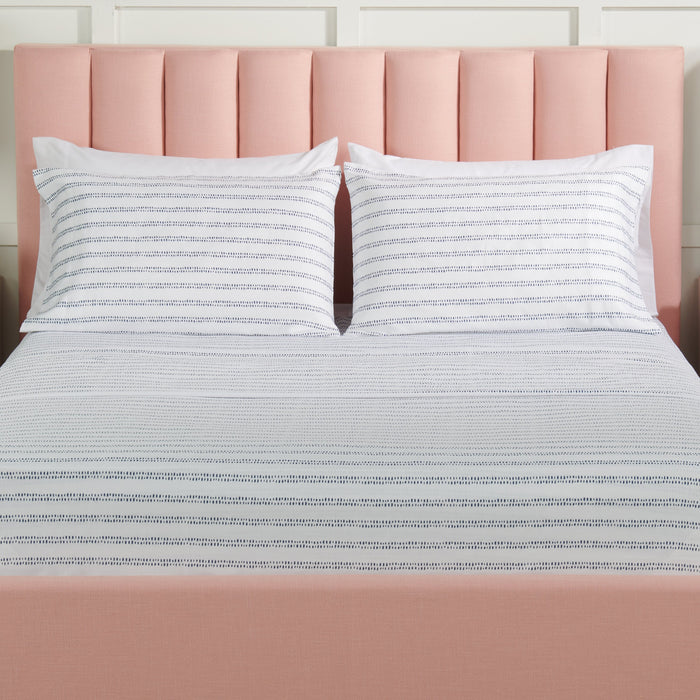 Kort & Co. Stripe 4-Piece King Sheet Set - Blue and White