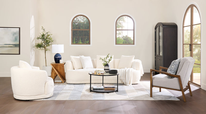 Kendal 31.5\" Modern Round Glass Top Coffee Table with Casters - Black