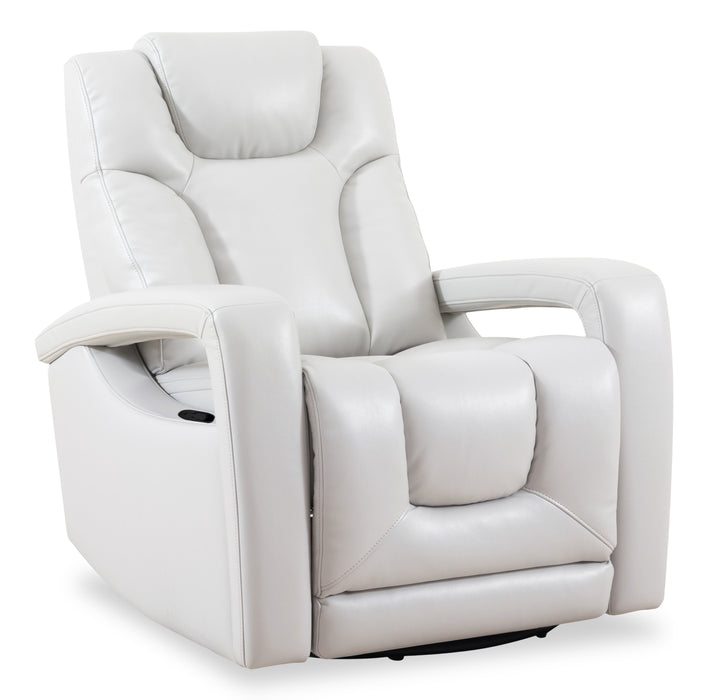 Kenzo 35\" Leather-Look Fabric Swivel Glider Reclining Chair - Fog Grey