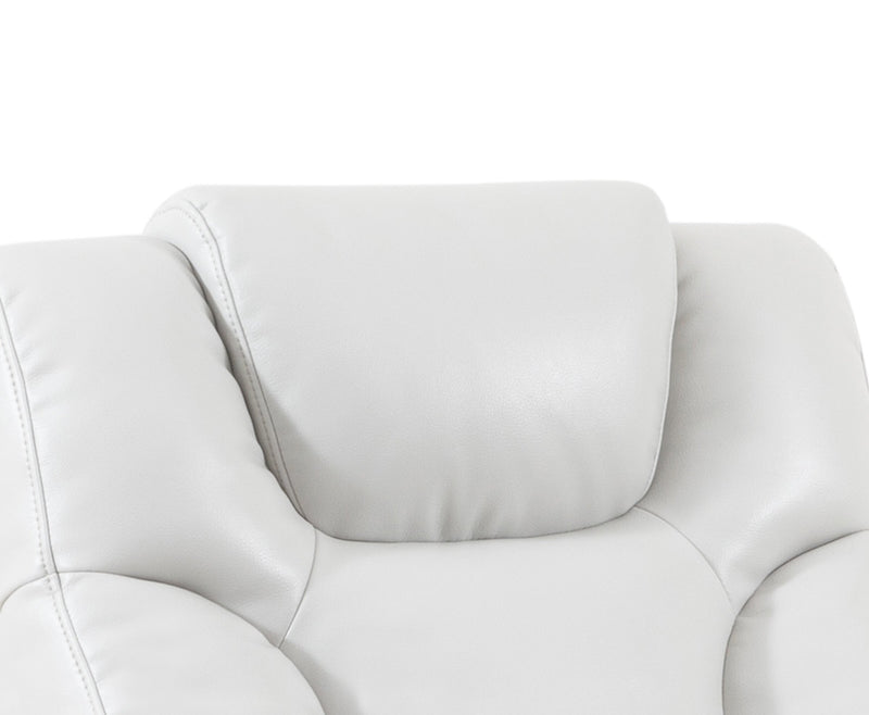 Kenzo 35\" Leather-Look Fabric Swivel Glider Reclining Chair - Fog Grey