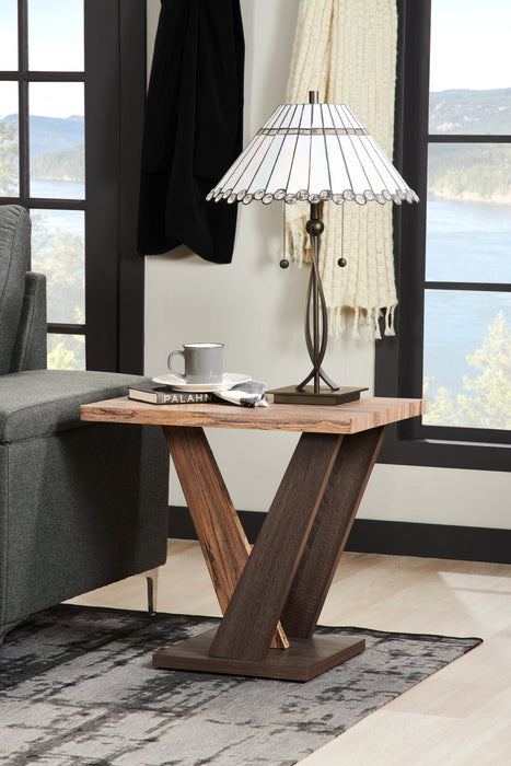 Kinsley 23.6\" Modern End Table - Dark Brown Wood