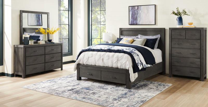 Koda Bedroom Chest of Drawers, 6-Drawer, 36\"W x 56\"H, Acacia Wood - Grey