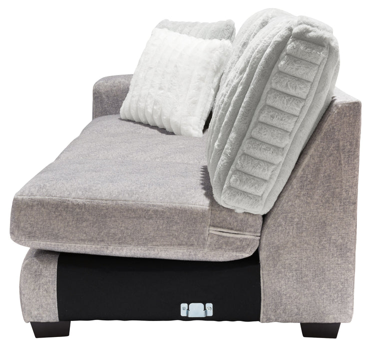 Made in Canada Koda 2-Piece Right-Facing Chenille Fabric Sectional with Reversible Cushions - Plush Paloma Grey