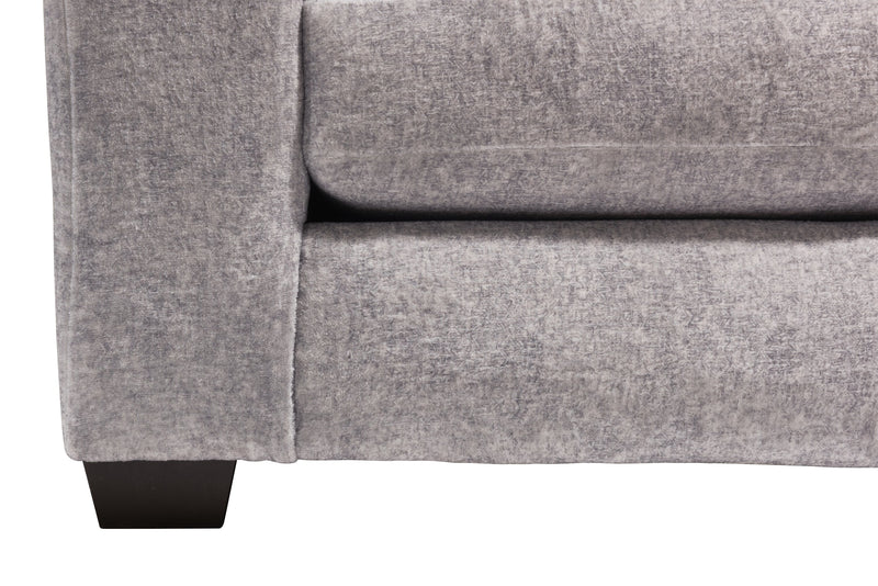 Made in Canada Koda 67\" Chenille and Faux Fur Fabric Loveseat with Removable Cushions - Plush Paloma Grey