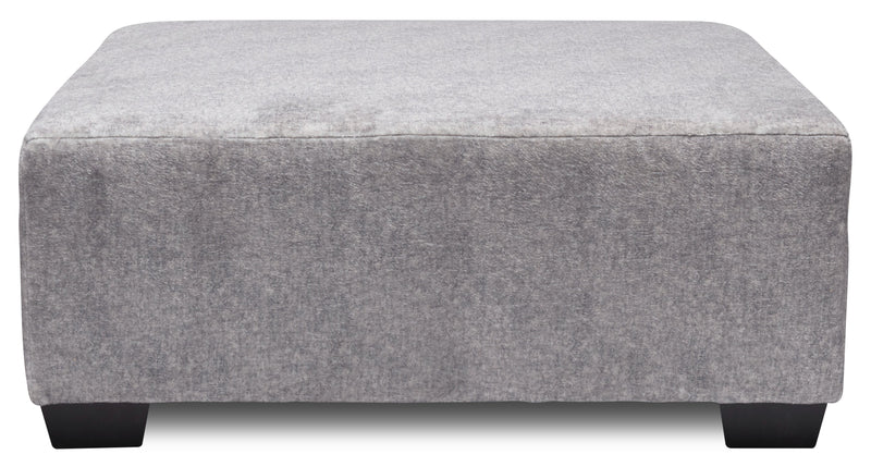 Made in Canada Koda 36\" Chenille Fabric Ottoman - Plush Paloma Grey
