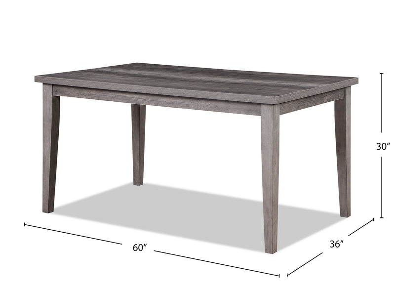 Krew Dining Table, Melamine, 60\"W - Grey