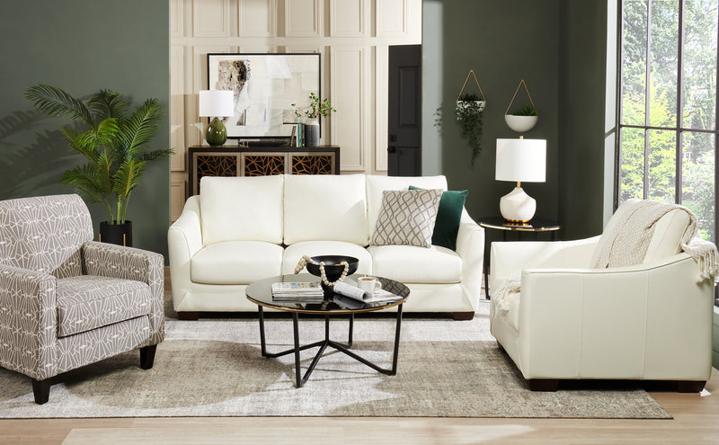 Made in Canada Cindy Crawford Home Kylie 30\" Linen-Look Fabric Accent Chair - Charcoal Emblem