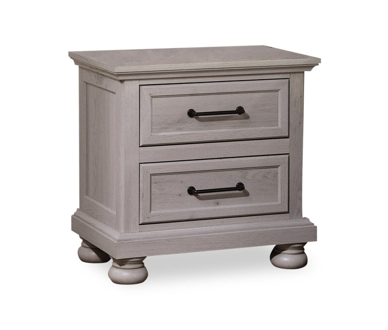 Kylie Bedside 2-Drawer Nightstand with USB Port, 26\"W x 25\"H - Sand