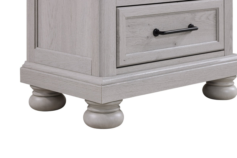 Kylie Bedside 2-Drawer Nightstand with USB Port, 26\"W x 25\"H - Sand