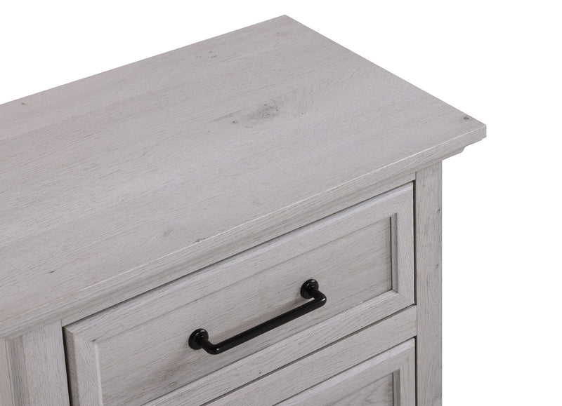 Kylie Bedside 2-Drawer Nightstand with USB Port, 26\"W x 25\"H - Sand