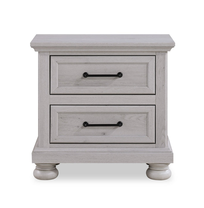 Kylie Bedside 2-Drawer Nightstand with USB Port, 26\"W x 25\"H - Sand