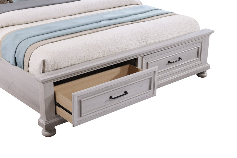 Kylie Platform Storage Bed with Headboard & Frame, Sand - King Size