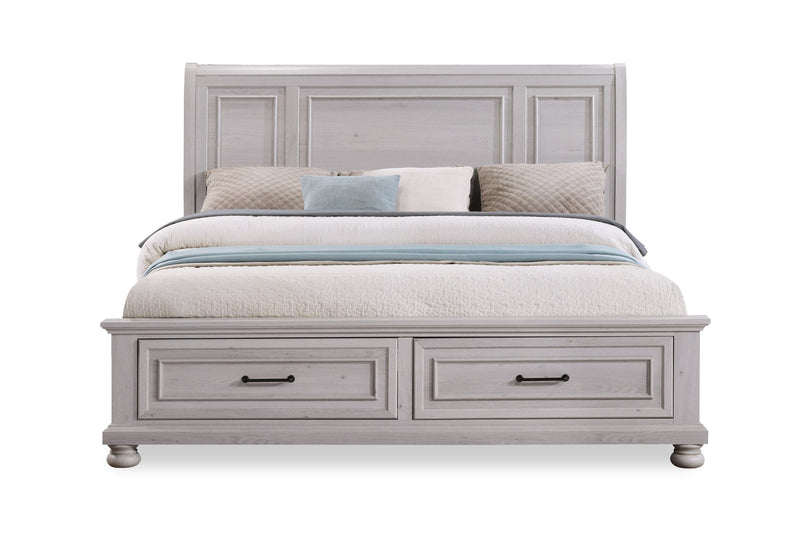 Kylie 5pc Bedroom Set with Storage Bed, Dresser & Mirror, Sand - King Size