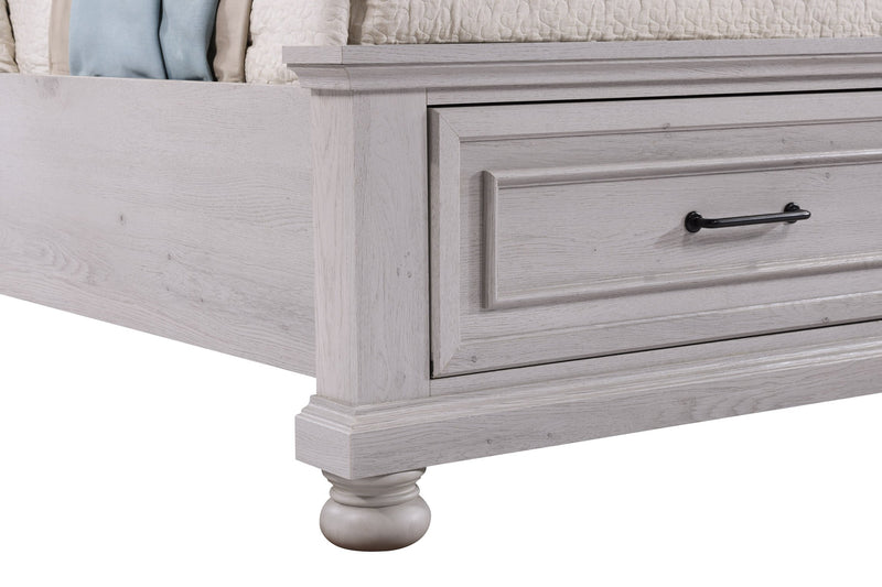 Kylie Platform Storage Bed with Headboard & Frame, Sand - Queen Size