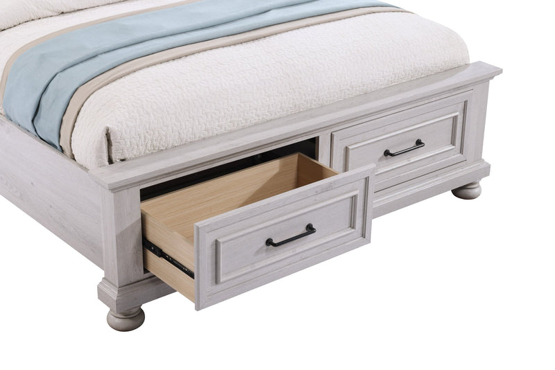 Kylie Platform Storage Bed with Headboard & Frame, Sand - Queen Size