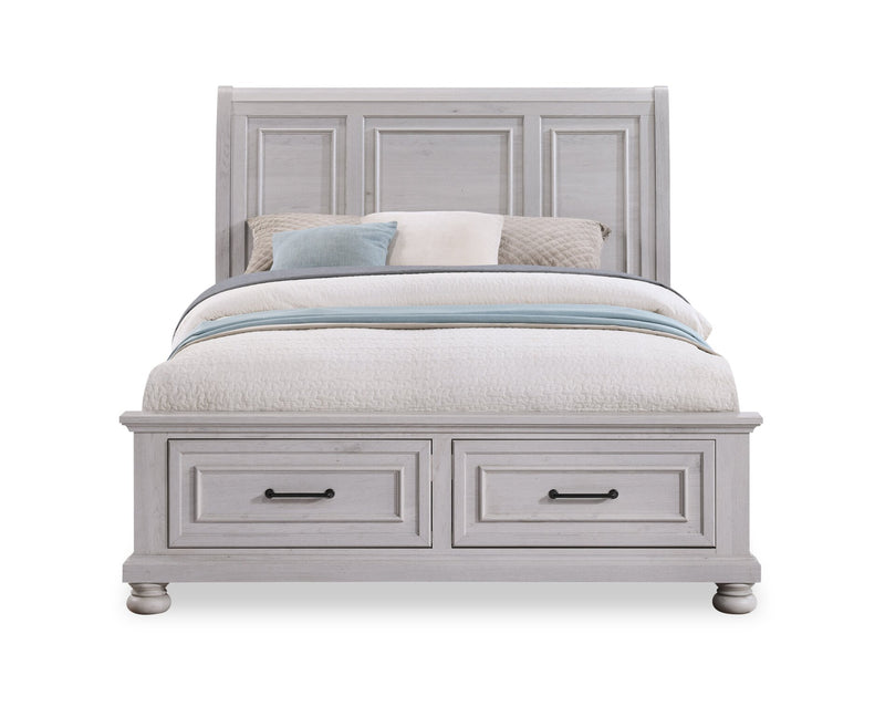 Kylie 5pc Bedroom Set with Storage Bed, Dresser & Mirror, Sand - Queen Size