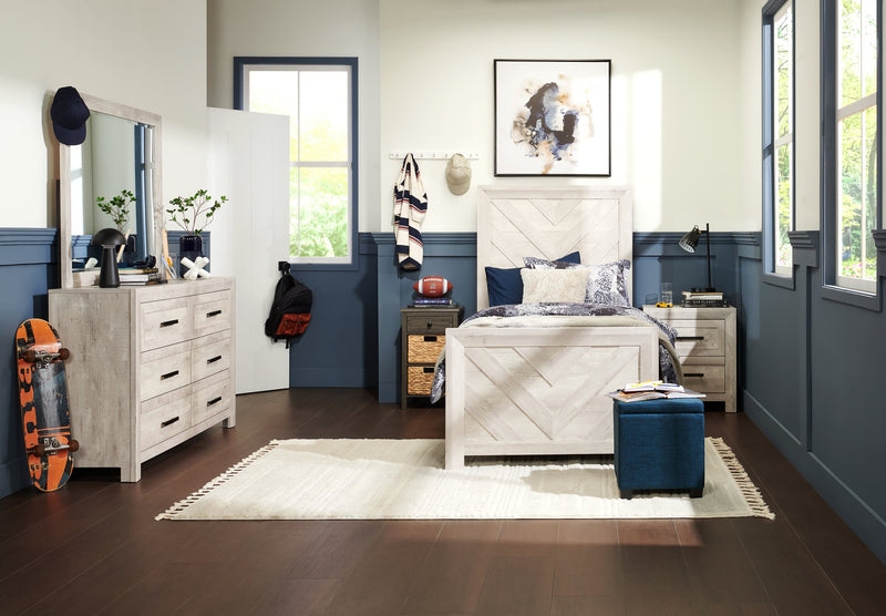 Lark Bedroom Dresser Mirror - Rustic White